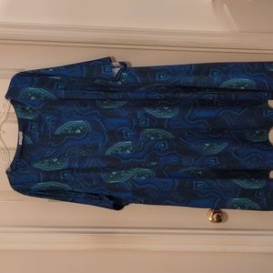 2 for $24~5x Blue Geode Print Midi Dress
